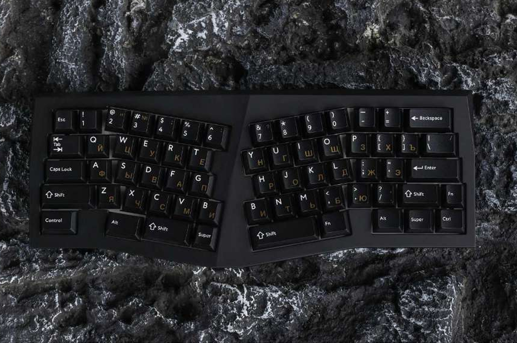 Kbdfans Pbtfans Golden Cyrrilic Keycaps