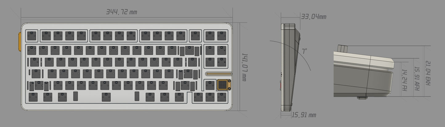 KBDfans GT-80 Case With Brass Strap and Buckle and Brand Front Metal Badge