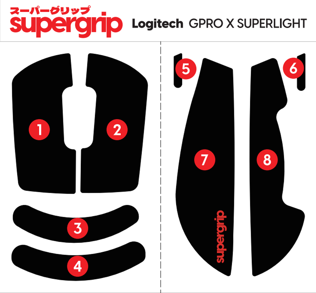 Pulsar Supergrip Grip Tape for Logitech GPRO X Superlight