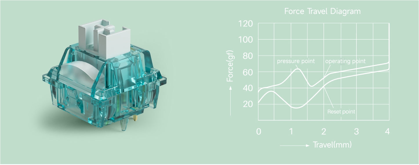 Akko Creamy Cyan Pre-Lubed Switch