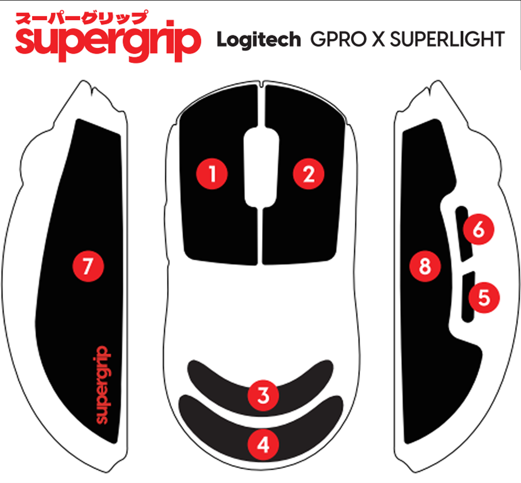 Pulsar Supergrip Grip Tape for Logitech GPRO X Superlight