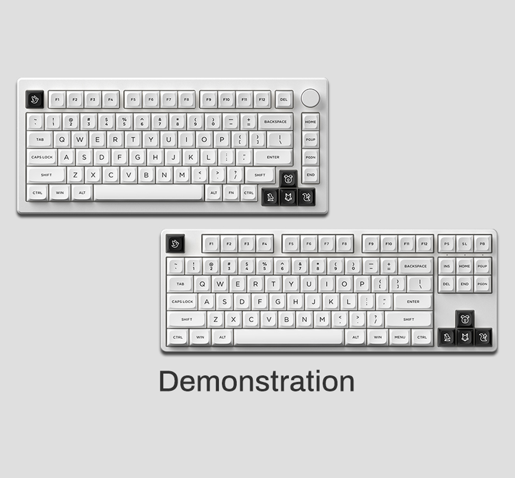 AKKO BOW (Black on White) MDA Keycap Set