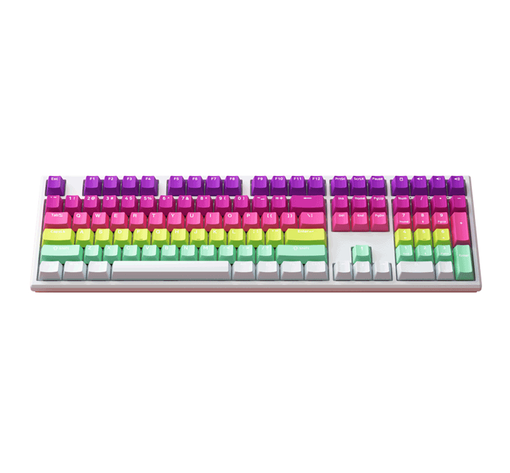 Monsgeek MG108B Rainbow Keycaps (OEM) Multi-Mode Full Keyboard