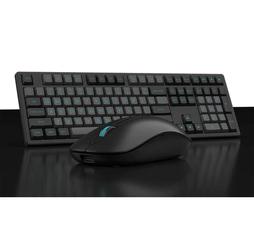 AKKO MX108 Black&Cyan Wireless Keyboard and Mouse Combo