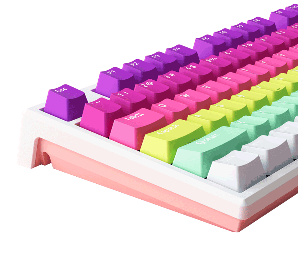 Monsgeek MG108B Rainbow Keycaps (OEM) Multi-Mode Full Keyboard