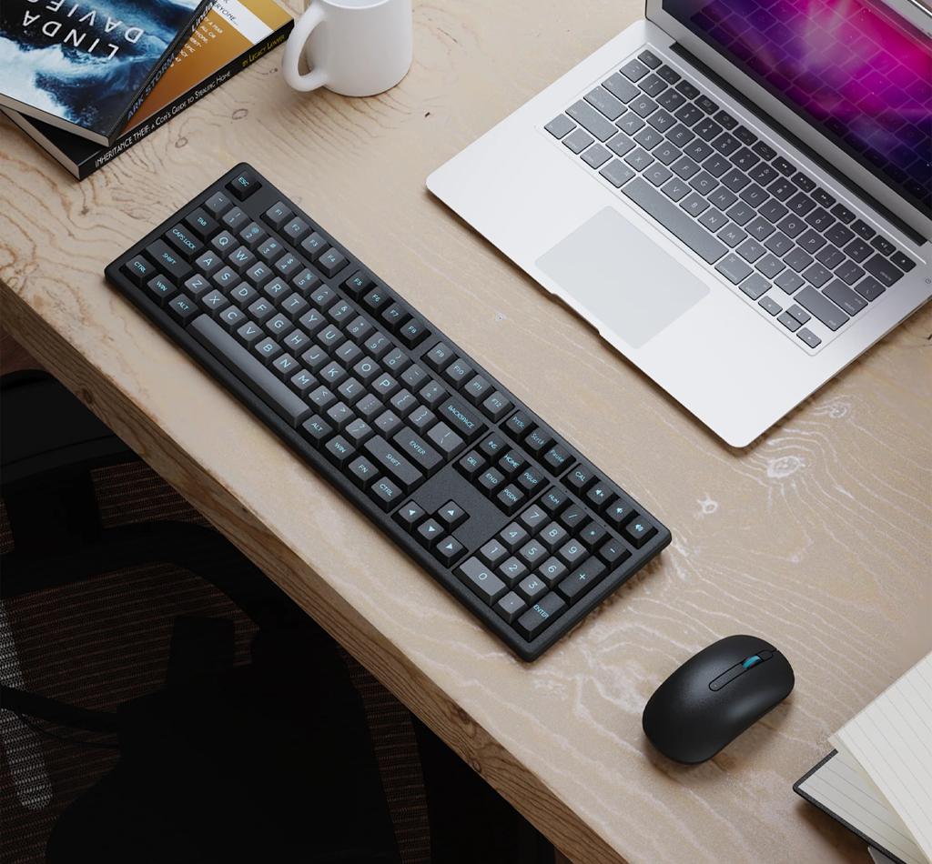 Akko MX108 Black&Cyan Wireless Keyboard and Mouse Combo