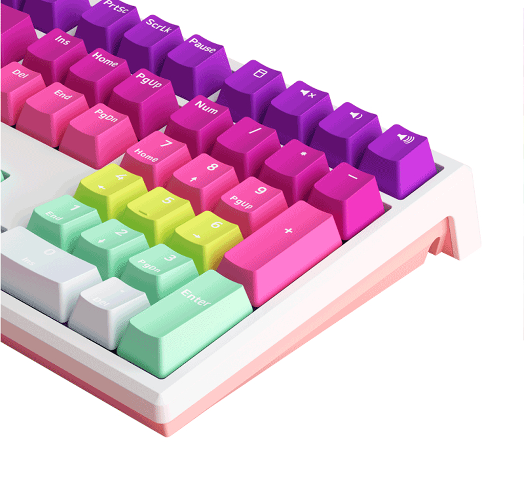 Monsgeek MG108B Rainbow Keycaps (OEM) Multi-Mode Full Keyboard