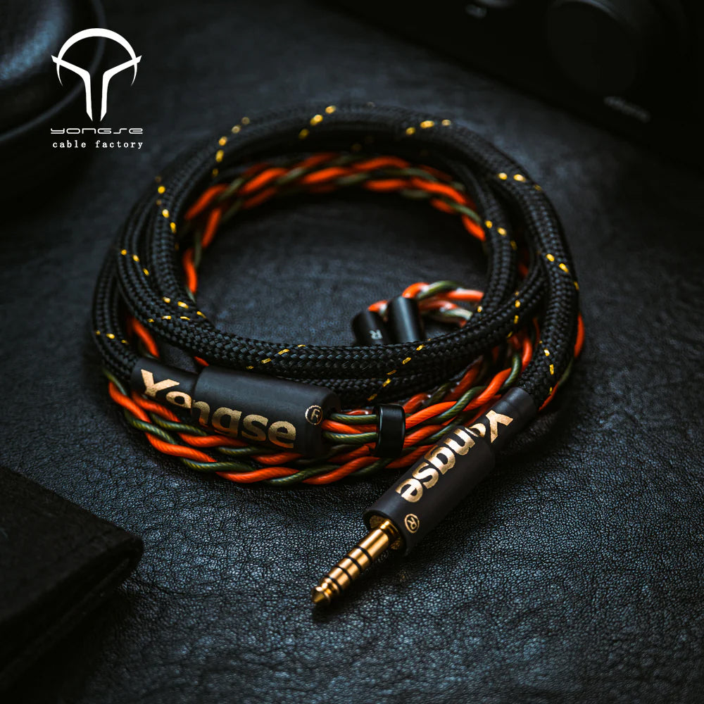 YONGSE STORMRISE PALLADIUM PLATED+GOLD PLATED SILVER+OCC-SPC UPGRADE CABLE (4.4MM/2PIN)