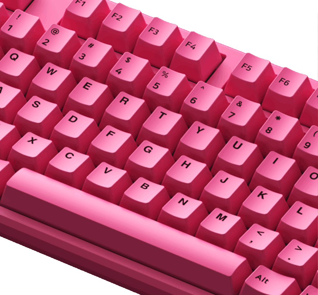 Monsgeek MG108B Rose Red Keycaps (CHERRY) Multi-Mode Full Keyboard