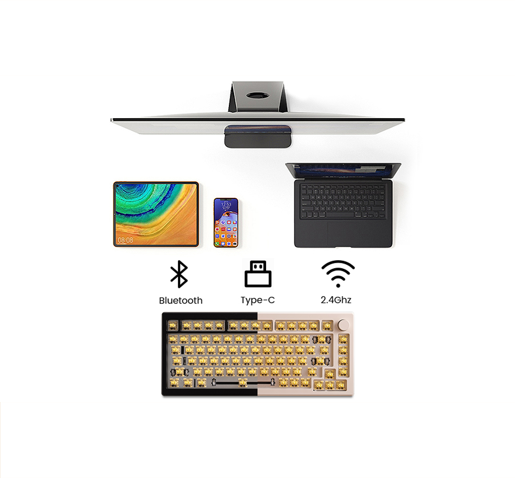 Akko Mod007b-HE Cream White + Cream Yellow Magnetic Switch Keyboard