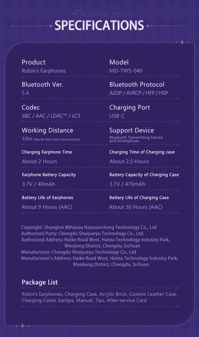 Moondrop HONKAI: STAR RAIL x MOONDROP Robin's Earphones True Wireless Headphone (TWS)