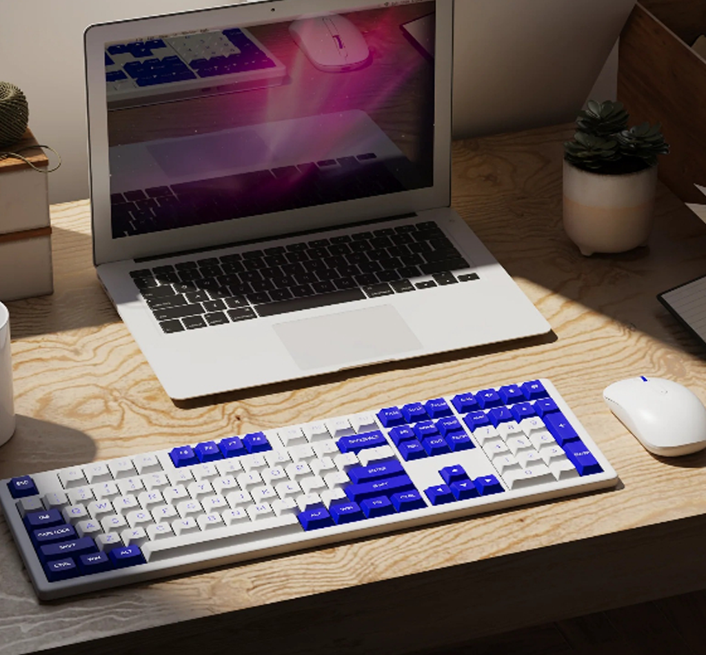 Akko MX108 Blue&White Wireless Keyboard and Mouse Combo