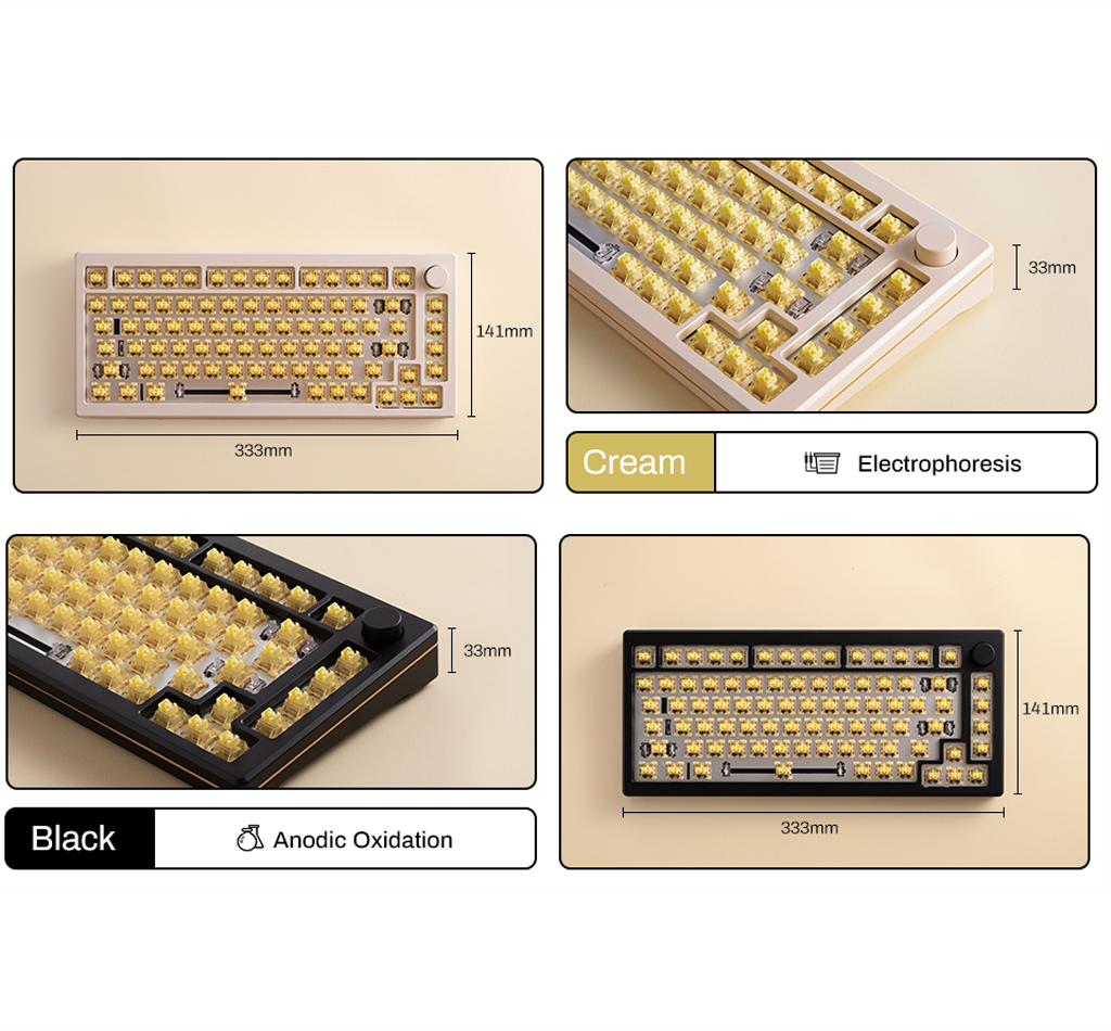 Akko Mod007b-HE Cream White + Cream Yellow Magnetic Switch Keyboard