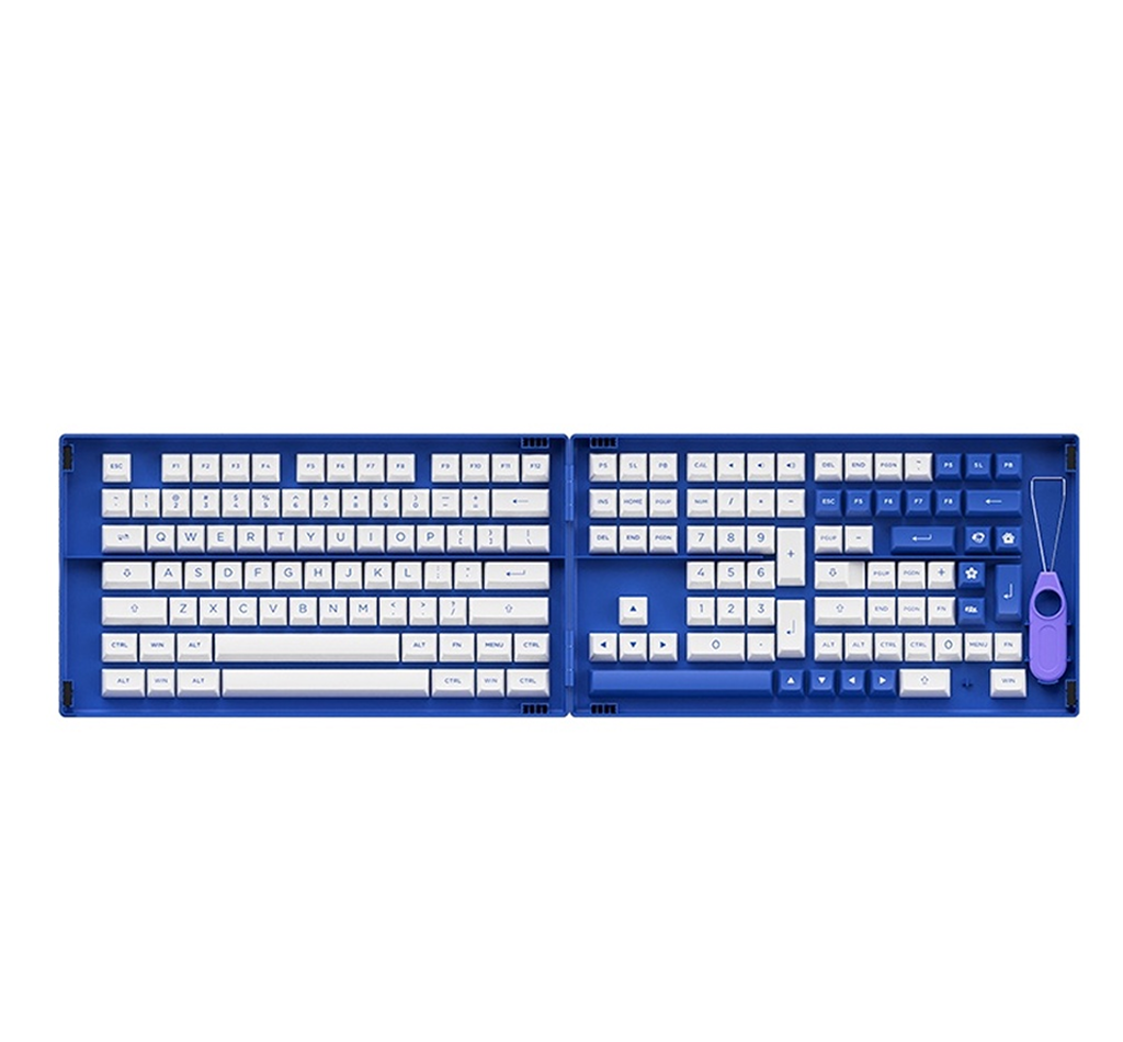 Akko Blue on White Keycap Set