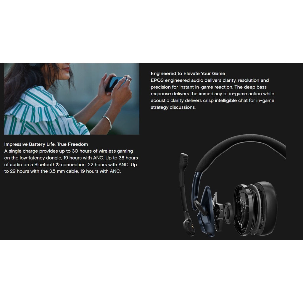 Epos H3pro Hybrid Wireless Closed Acoustic Gaming Headset