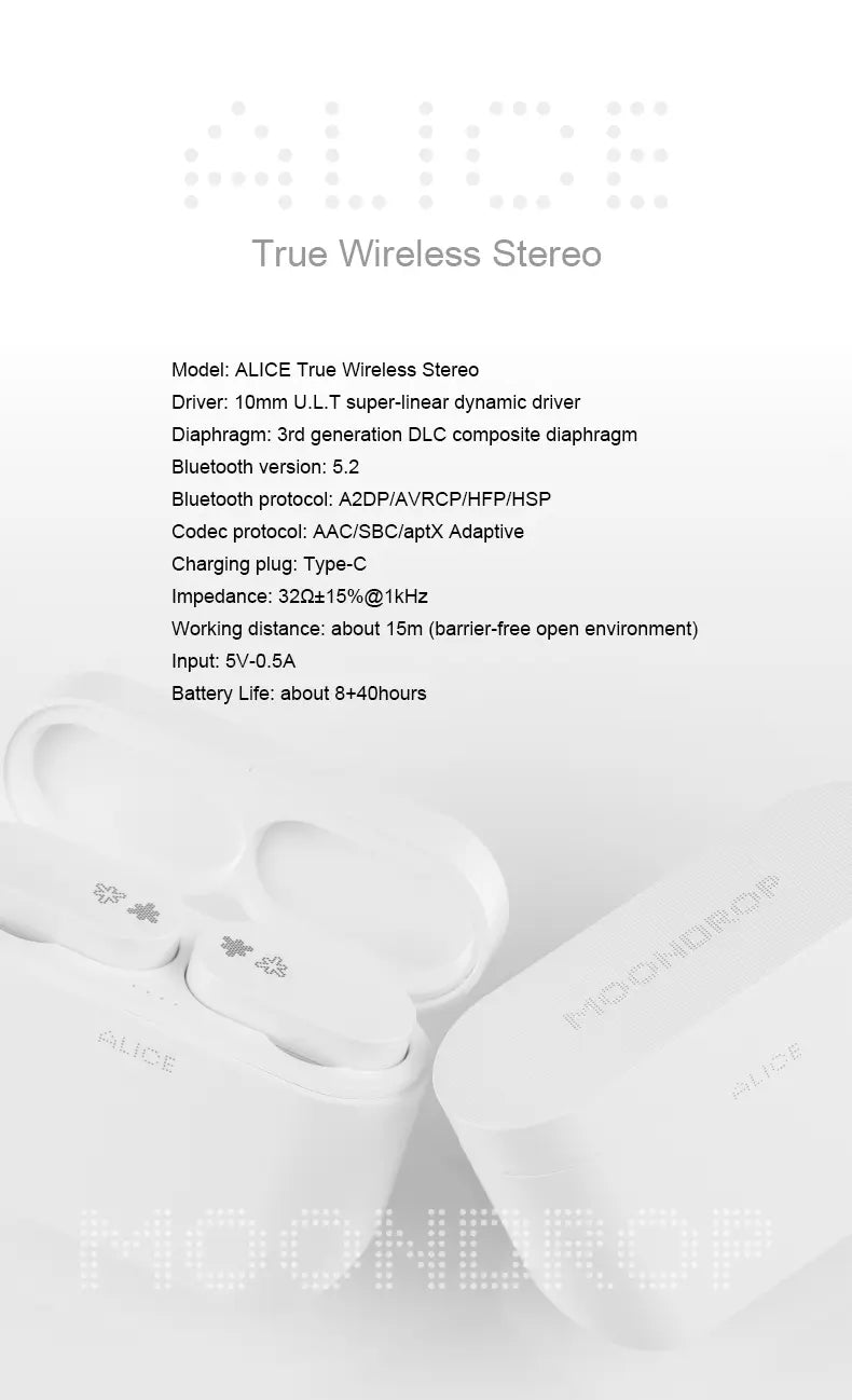 Moondrop Alice TWS 10mm Dynamic Driver