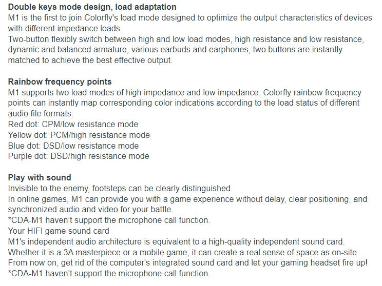 MOONDROP Colorfly CDA M1 Portable DSD512 DAC HiFi USB Headphone Amplifier 3.5mm Audio/4.4mm Balanced AMP