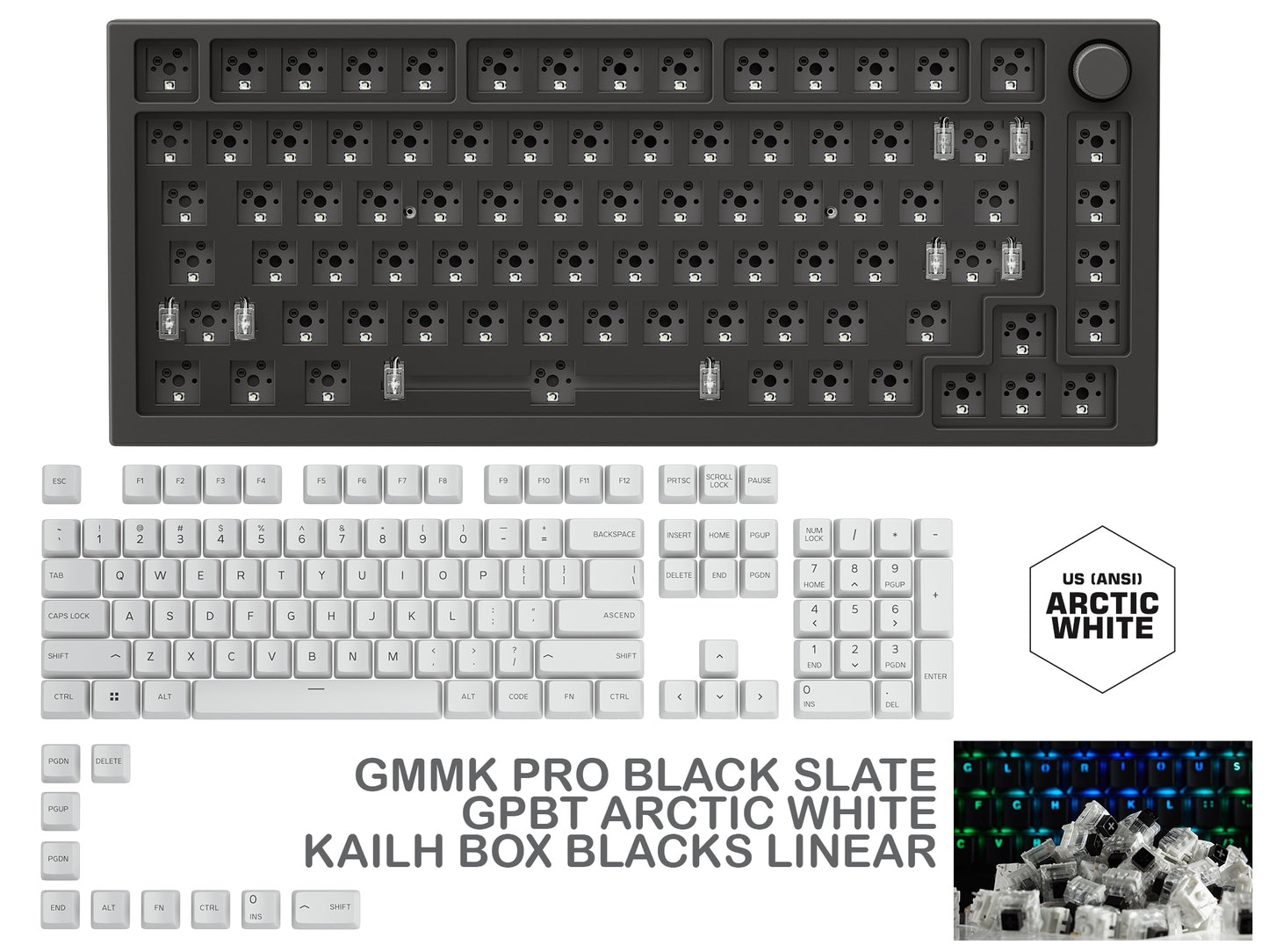 GMMK PRO BLACK SLATE PREBUILT KEYBOARD