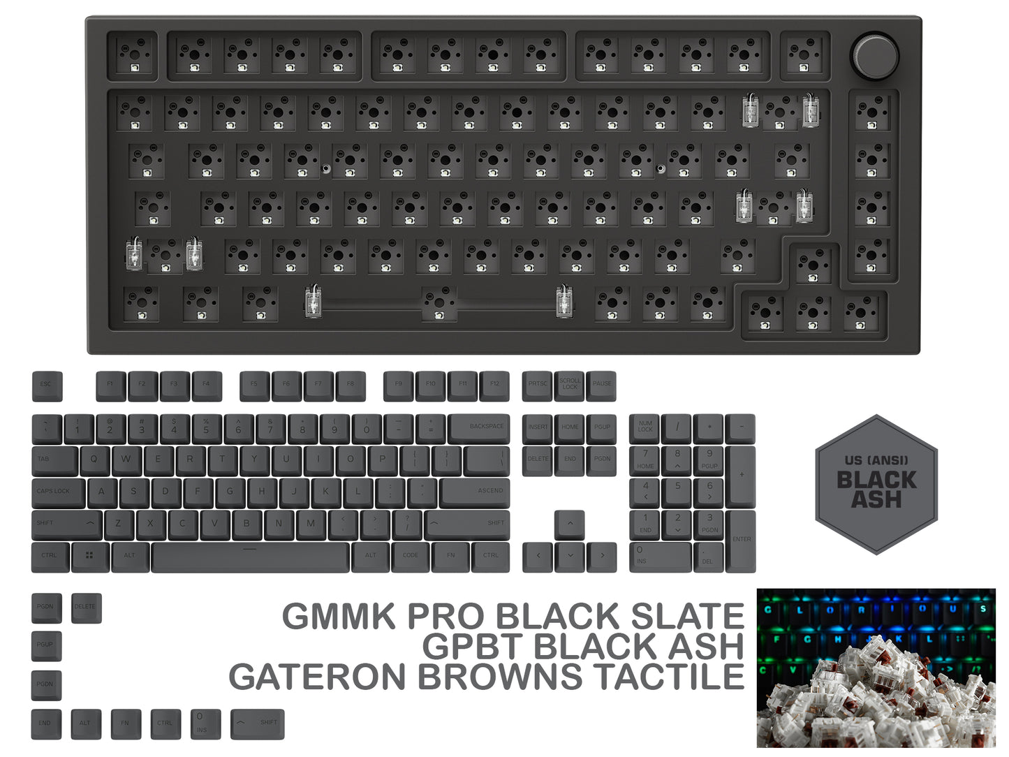 GMMK PRO BLACK SLATE PREBUILT KEYBOARD