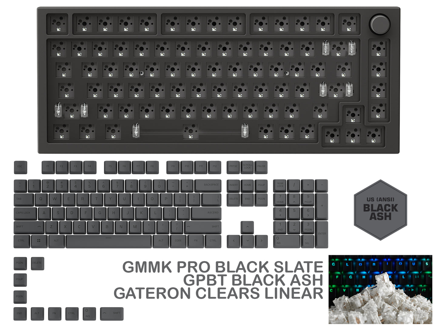 GMMK PRO BLACK SLATE PREBUILT KEYBOARD