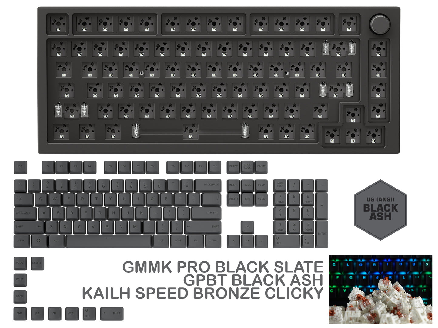 GMMK PRO BLACK SLATE PREBUILT KEYBOARD