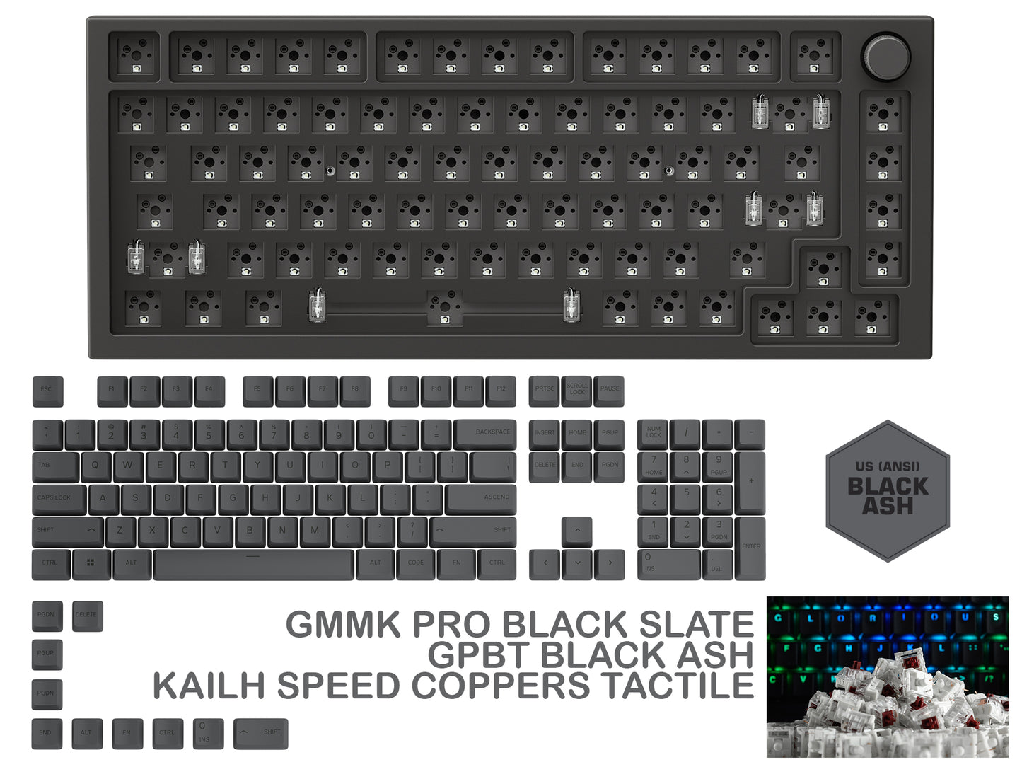 GMMK PRO BLACK SLATE PREBUILT KEYBOARD