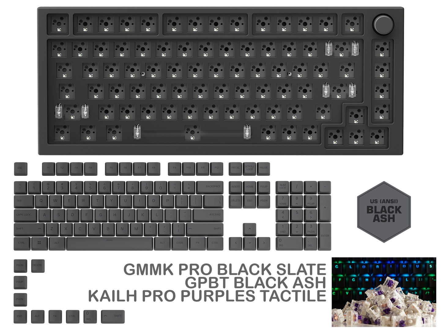 GMMK PRO BLACK SLATE PREBUILT KEYBOARD