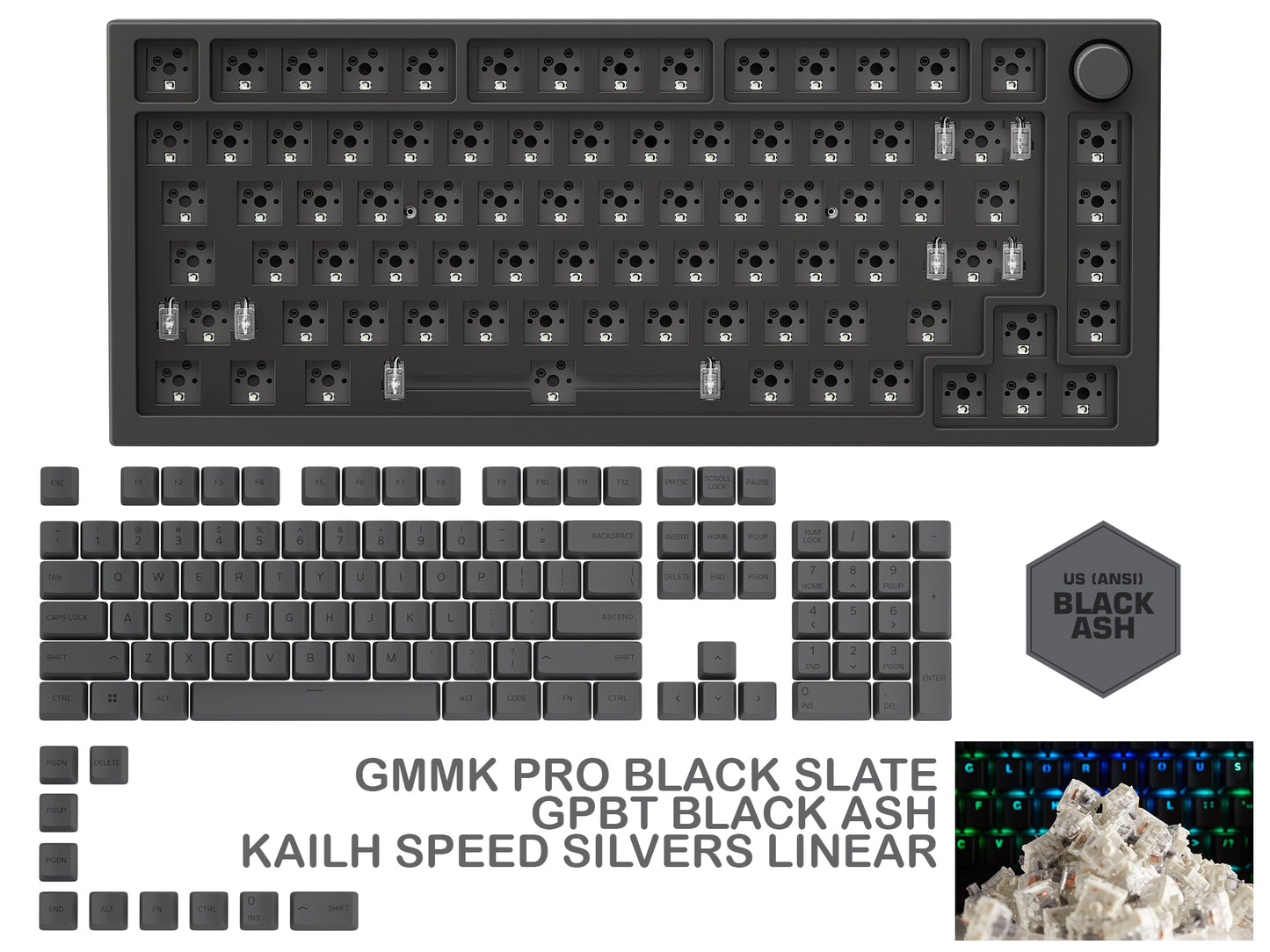 GMMK PRO BLACK SLATE PREBUILT KEYBOARD