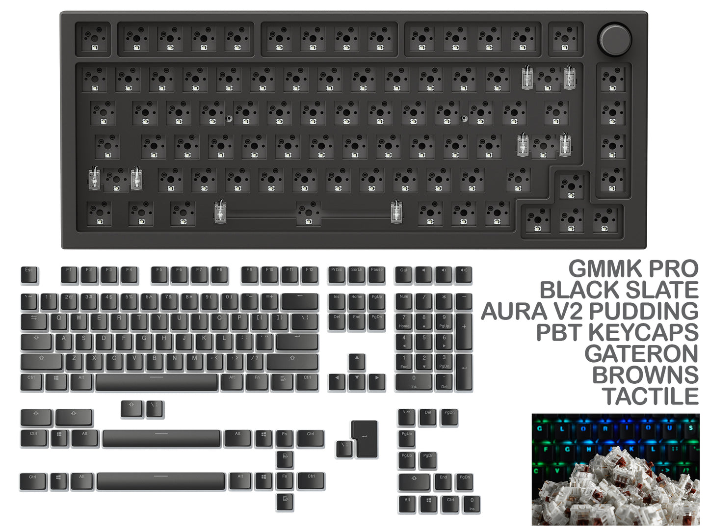 Gmmk Pro Black Slate Prebuilt Keyboard