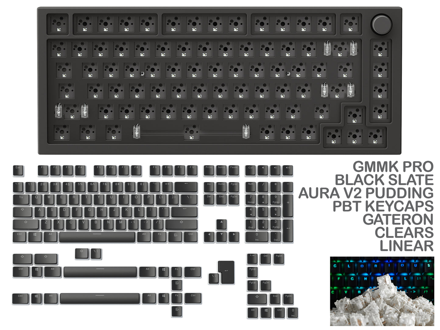 Gmmk Pro Black Slate Prebuilt Keyboard