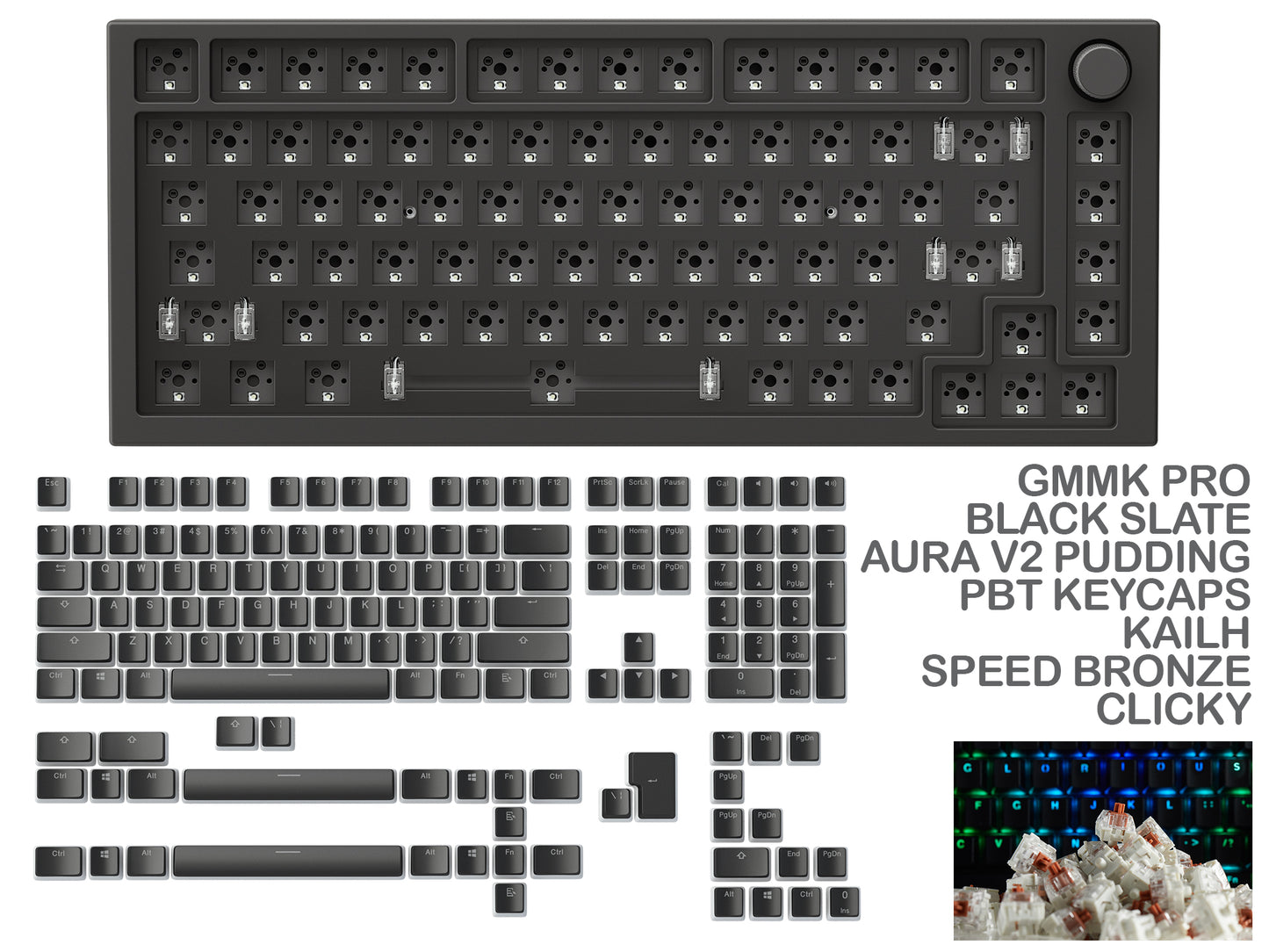 Gmmk Pro Black Slate Prebuilt Keyboard