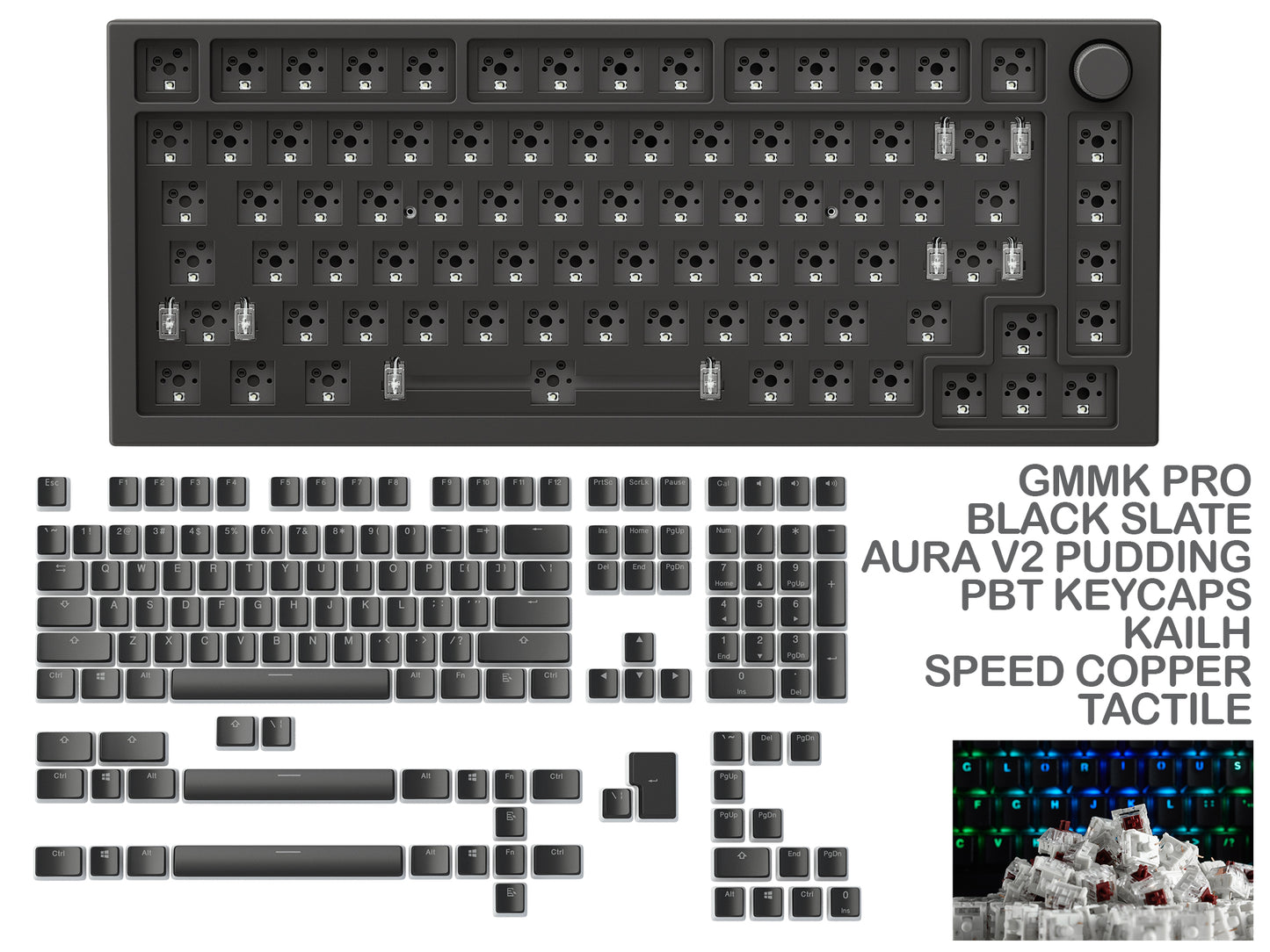 Gmmk Pro Black Slate Prebuilt Keyboard