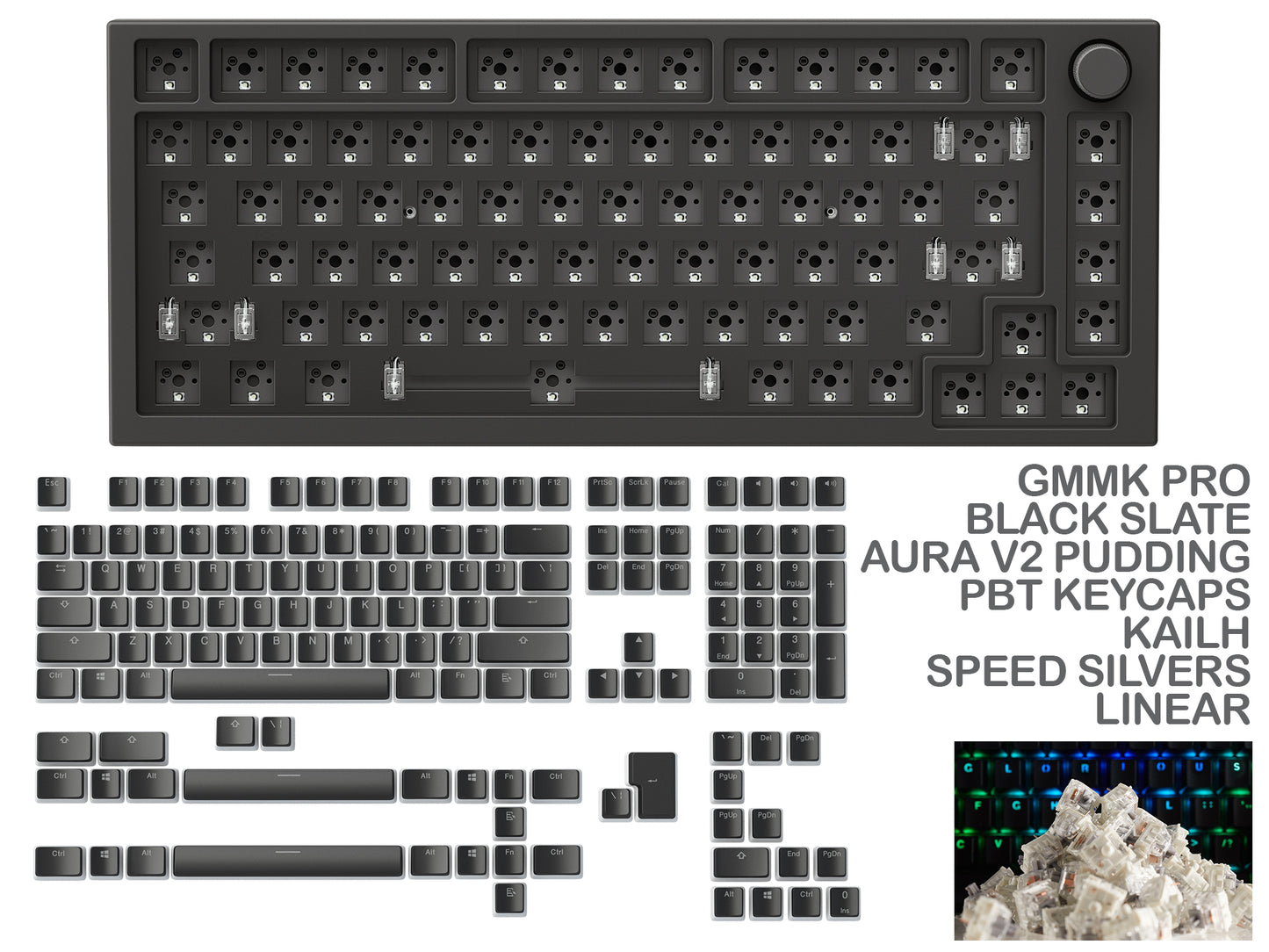 GMMK PRO BLACK SLATE PREBUILT KEYBOARD