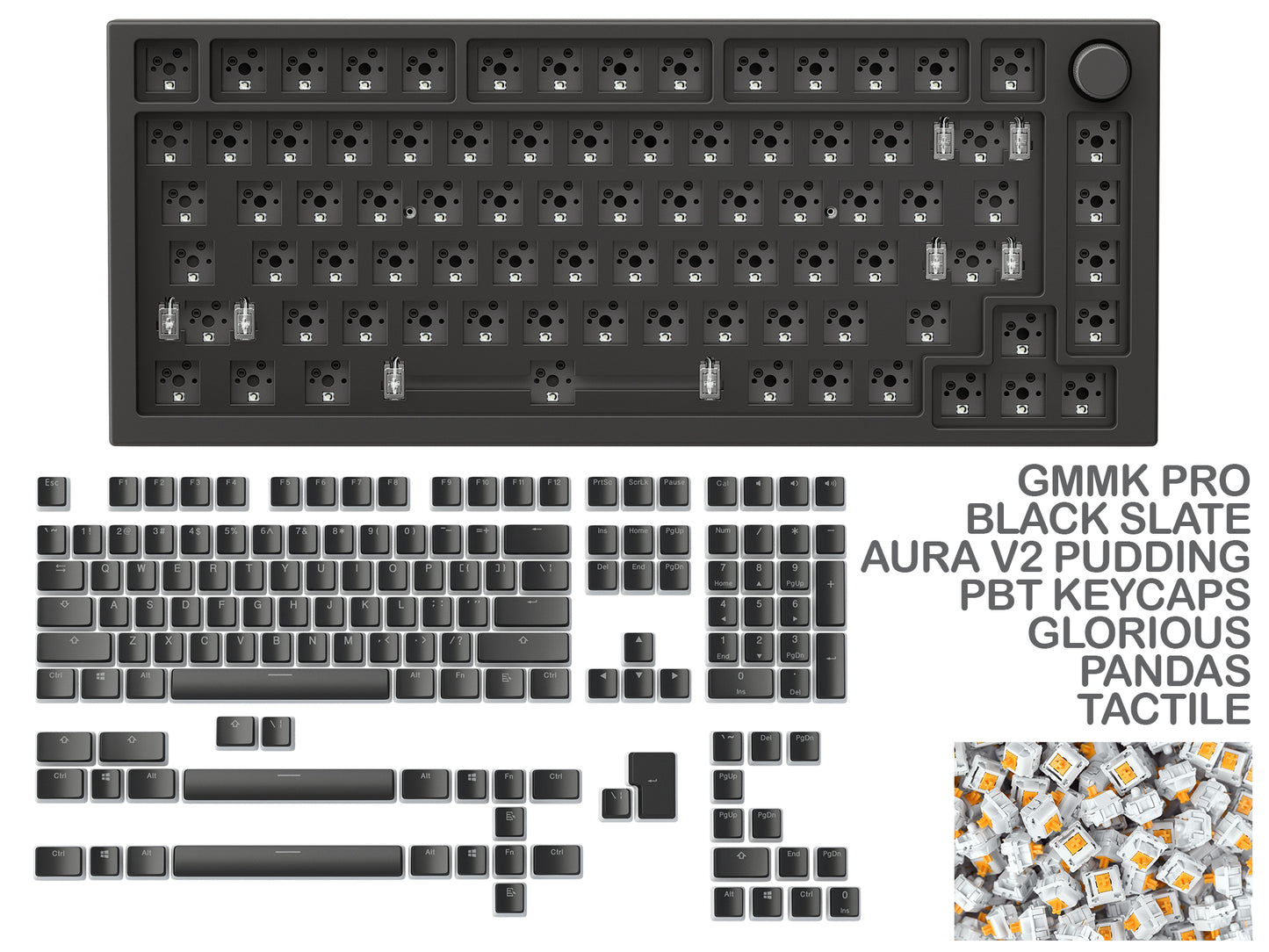 GMMK PRO BLACK SLATE PREBUILT KEYBOARD