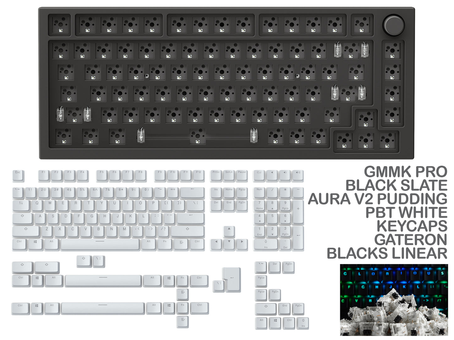 Gmmk Pro Black Slate Prebuilt Keyboard