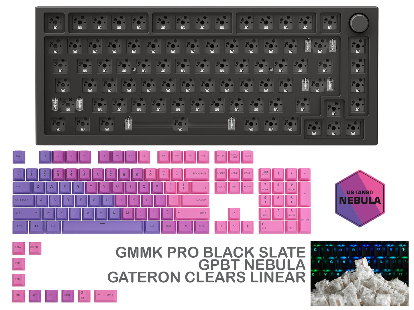 GMMK PRO BLACK SLATE PREBUILT KEYBOARD