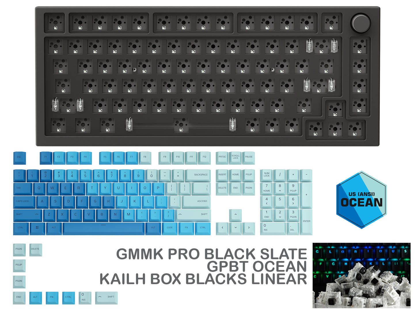 GMMK PRO BLACK SLATE PREBUILT KEYBOARD