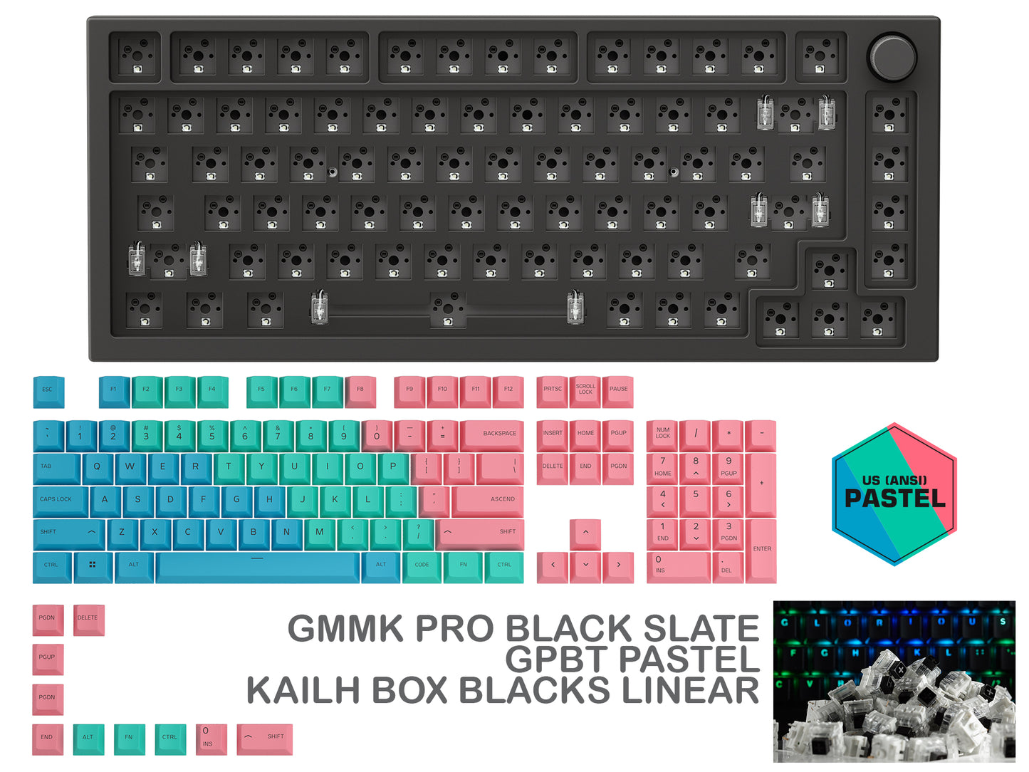 GMMK PRO BLACK SLATE PREBUILT KEYBOARD