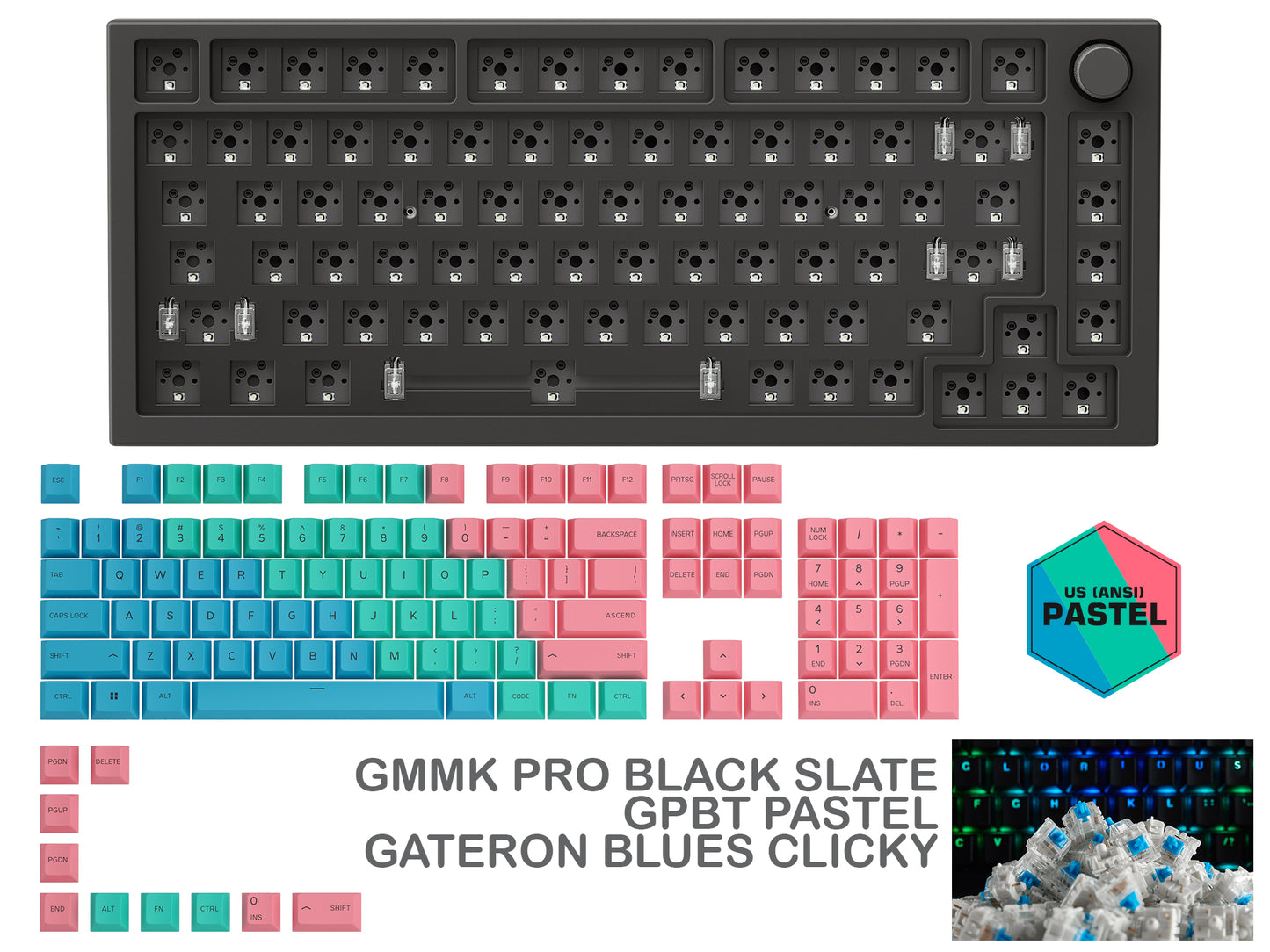 GMMK PRO BLACK SLATE PREBUILT KEYBOARD