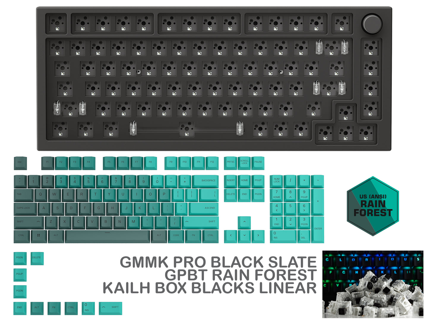 GMMK PRO BLACK SLATE PREBUILT KEYBOARD