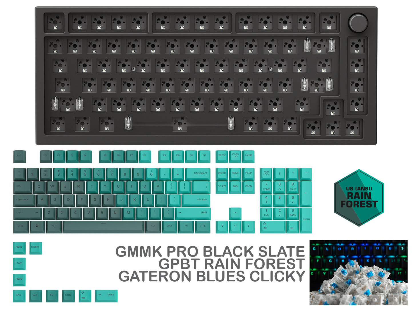 GMMK PRO BLACK SLATE PREBUILT KEYBOARD