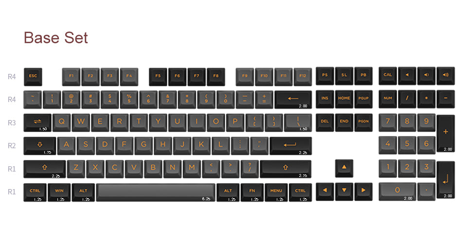 Akko Black & Bronze Keycap Set