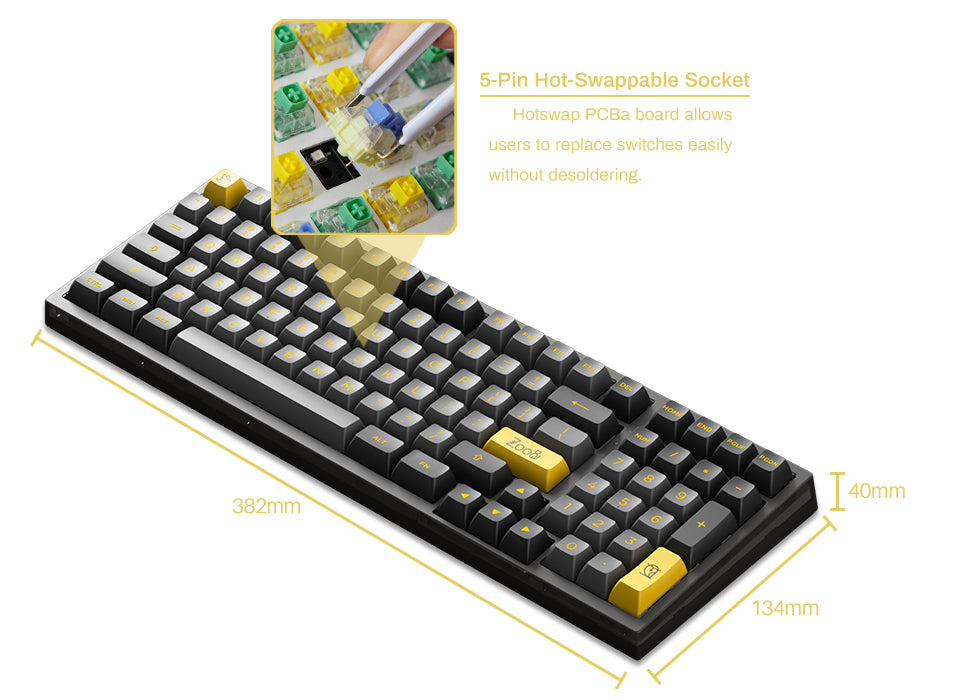 Akko PC98B Plus Black & Gold Multi-Mode