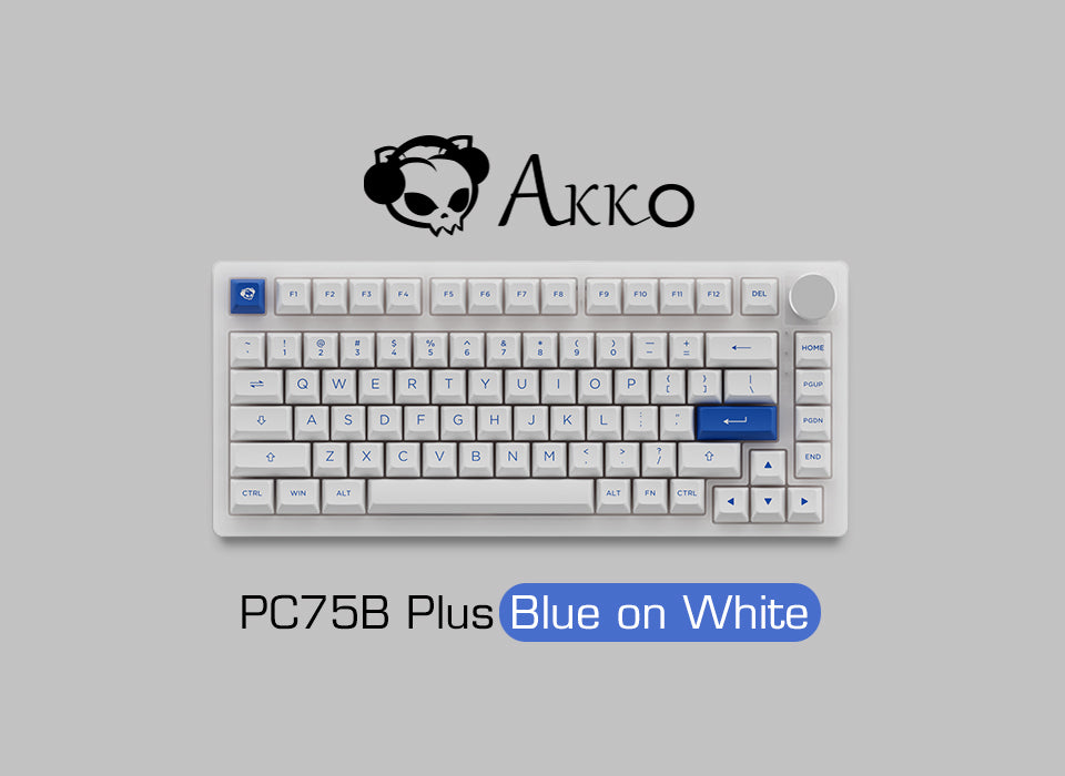Akko PC75B Plus Blue On White