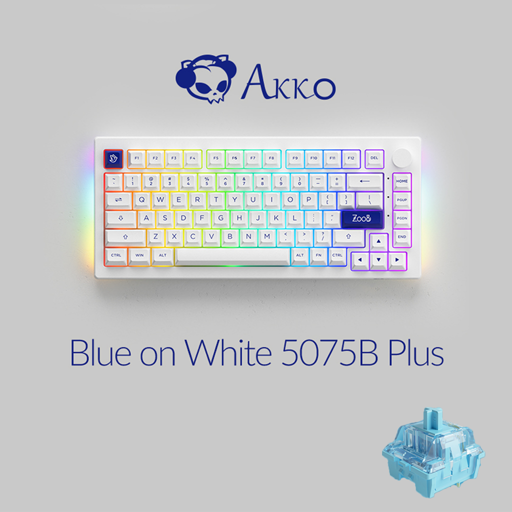 Akko 5075B Plus Blue on White