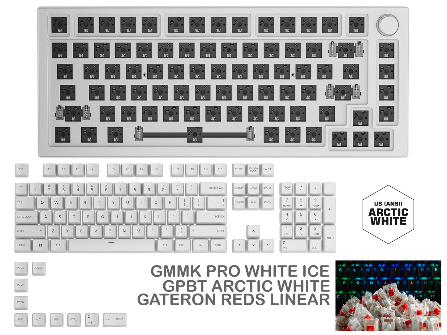 Glorious Gmmk Pro White Ice Prebuilt Keyboard
