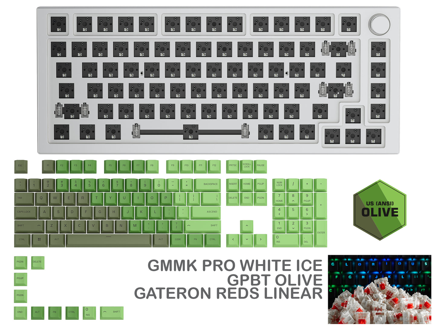 Glorious Gmmk Pro White Ice Prebuilt Keyboard