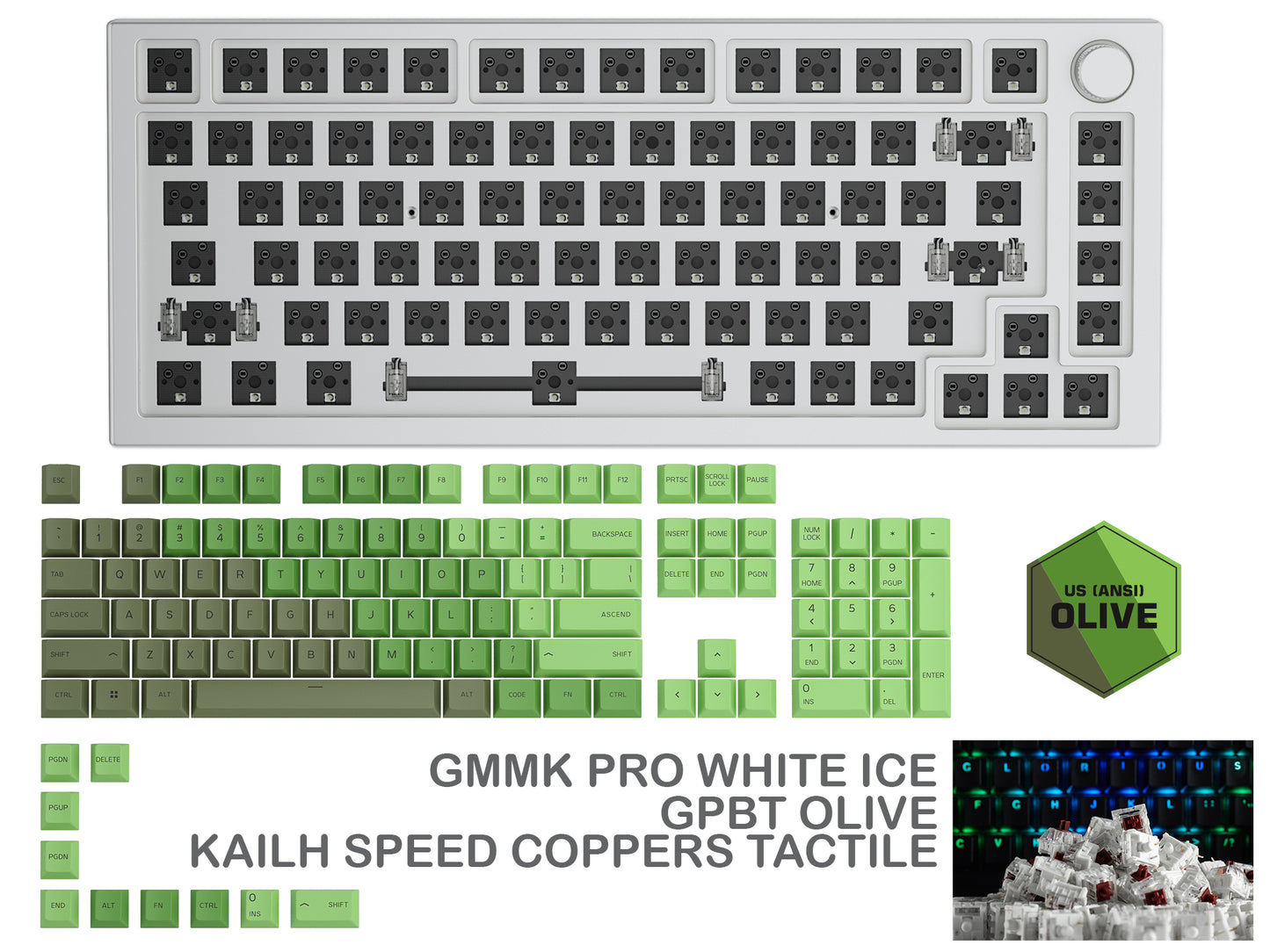 Glorious Gmmk Pro White Ice Prebuilt Keyboard