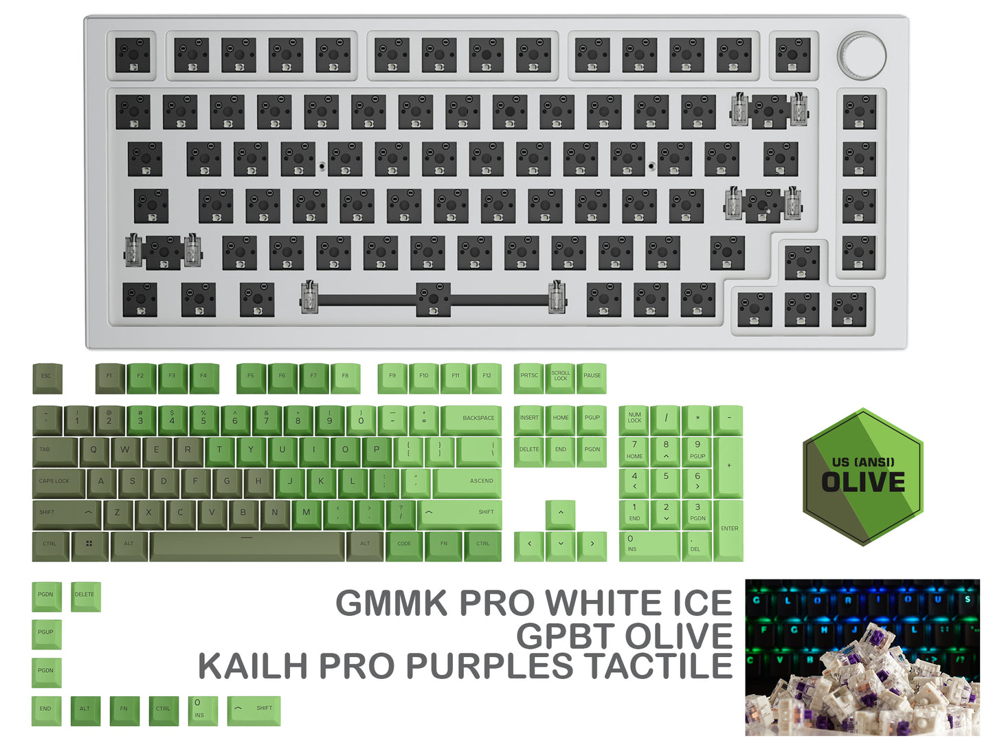 Glorious Gmmk Pro White Ice Prebuilt Keyboard