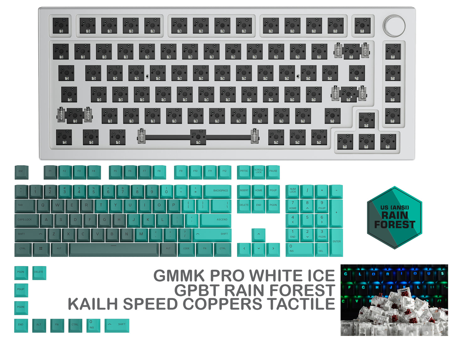 Glorious Gmmk Pro White Ice Prebuilt Keyboard